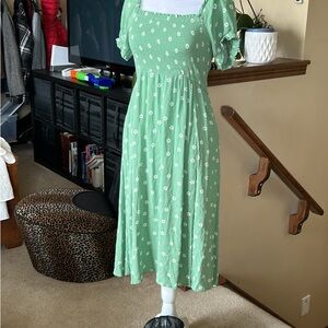 Twik Green Floral Midi Dress Size L